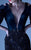 MNM Couture - G0937 Sheer Fringed Evening Gown with Slit in Black