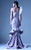 MNM COUTURE - G0960 Asymmetric One Shoulder Ruffle Trumpet Gown In Gray