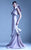 MNM COUTURE - G0960 Asymmetric One Shoulder Ruffle Trumpet Gown In Gray