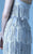 MNM Couture - G0971 Fringe Fan Bustline Trumpet Dress in Gray