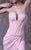 MNM COUTURE - G0982 Strapless V Neck Wrap Skirt Sheath Gown In Pink