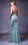 MNM COUTURE - G1008 Embroidered Bateau Trumpet Dress In Green