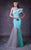 MNM COUTURE - G1010 Ruffled Asymmetric Trumpet Dress In Green