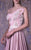 MNM COUTURE - G1013 Applique Illusion Neck A-line Gown In Pink
