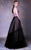 MNM COUTURE - G1017 Strapless Illusion Tiered Pleated Skirt Ballgown In Black and Neutral
