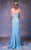 MNM COUTURE - G1023 Strapless Sweetheart Trumpet Dress With Train In Blue