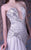 MNM COUTURE - G1026 Sequined Illusion Neck Trumpet Gown In Silver
