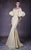 MNM COUTURE - G1035 Floral Applique Off-Shoulder Mermaid Dress In Yellow