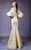 MNM COUTURE - G1035 Floral Applique Off-Shoulder Mermaid Dress In Yellow
