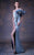 MNM COUTURE - G1046 Ruffled Off-Shoulder Sheath Dress In Blue