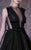 MNM COUTURE - G1053 High Neck Ruffled A-line Dress In Black