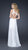 GiGi - Ethereal Floral Appliqued Asymmetrical A-Line Gown 17218 In White
