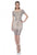 Terani Couture - 1611C0032A Embellished Short Sleeves Cocktail Dress in Silver and Neutral