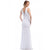 Glow by Colors - G218 Jeweled Inset Ruched Gown In White