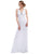Glow by Colors - G218 Jeweled Inset Ruched Gown In White