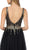 Nox Anabel - G272 Crystals and Stone Embellished V-Neck Evening Gown In Black and Gold