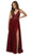 Nox Anabel - G272 Crystals and Stone Embellished V-Neck Evening Gown In Red