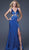 GiGi - Bejeweled Empire Waist Sheath Evening Dress 16338 In Blue
