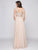 Glow by Colors - G318 V Neck Beaded Lace Chiffon Formal Dress In Neutral
