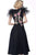 Jovani - 66417 Jewel A-line Tea Length Dress In Black