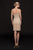 Glow by Colors - G664S Embellished V-neck Sheath Dress in Gold