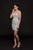 Glow by Colors - G664S Embellished V-neck Sheath Dress in Silver