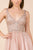 Nox Anabel - G694 Bead Embellished A-Line Cocktail Dress In Neutral