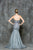 Glow by Colors - G696 Embellished Sweetheart Trumpet Dress in Gray
