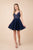 Nox Anabel - G698 Embellished Deep V-neck A-line Cocktail Dress In Blue