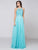 Colors Dress - Embellished Halter Neck A-line Dress G703 In Blue and Green
