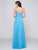 Glow by Colors - G703 Embellished Halter Neck A-line Dress in Blue