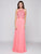 Glow by Colors - G703 Embellished Halter Neck A-line Dress in Pink