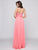Glow by Colors - G703 Embellished Halter Neck A-line Dress in Pink