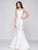 Glow by Colors - G716 Sleeveless Halter Neck Mermaid Dress in White