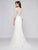 Glow by Colors - G733 Quarter Sleeve Lace Evening Gown in White