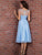 Glow by Colors - G737 Illusion Bateau Chiffon A-line Dress in Blue