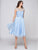 Glow by Colors - Illusion Bateau Chiffon A-line Dress G737 in Blue