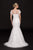 Glow by Colors - G742 Short Sleeve Beaded Illusion Lace Gown In White