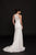 Glow by Colors - G747-1 Lace Halter Trumpet Dress With Train In White