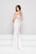 Glow by Colors - G766 Gilt Stripe Ornate Sheath Gown In White