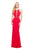 Glow by Colors - G768 Embellished Halter Jersey Sheath Dress in Red
