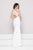 Glow by Colors - G768 Embellished Halter Jersey Sheath Dress in White