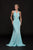 Glow by Colors - G774 Halter Cutout Bodice Faille Gown In Blue and Green
