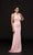 Glow by Colors - G774 Halter Cutout Bodice Faille Gown In Pink