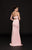 Glow by Colors - G774 Halter Cutout Bodice Faille Gown In Pink