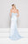 Glow by Colors - G780 Plunging Sweetheart Satin Gown In Blue