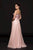 Glow by Colors - G787 Multi-Colored Embellished Chiffon A-line Dress In Pink