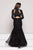 Glow by Colors - G789 Long Sleeve Lace Mermaid Dress In Black