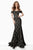 Jovani - 66305 Lace Off-Shoulder Mermaid Evening Dress In Black and Gold