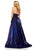Sherri Hill - 52424 V-Neck Open Back Evening Dress In Blue